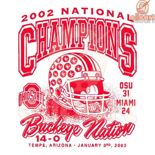 2002 National Champions Buckeyes Nation Football SVG