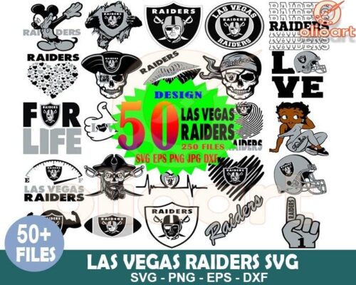 50 Epic Las Vegas Raiders SVG Design Bundle