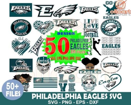 50 Epic Philadelphia Eagles Designs Bundle SVG Files Included