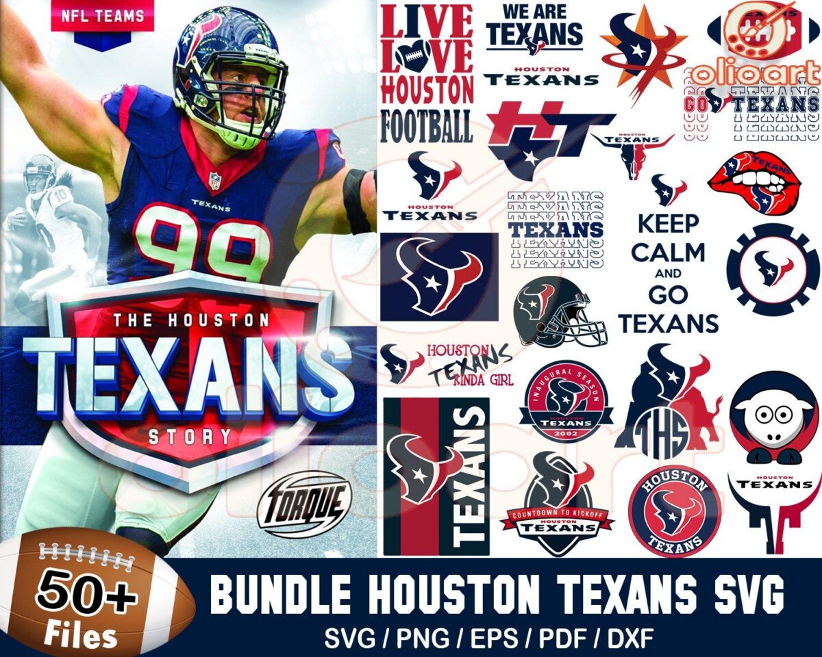 50 Houston Texans SVG Bundle for Football Fans