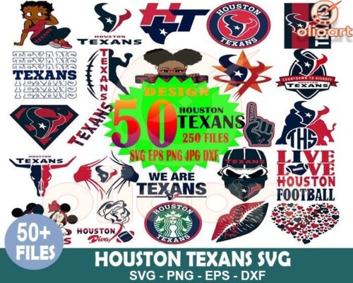 50 Houston Texans SVG Design Bundle for Fans