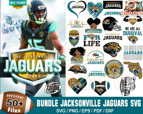 50 Stunning Jacksonville Jaguars SVG Design Bundle