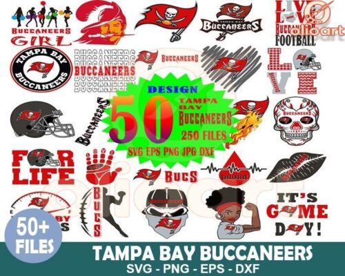 50File Tampa Bay Buccaneers SVG Bundle for Fans