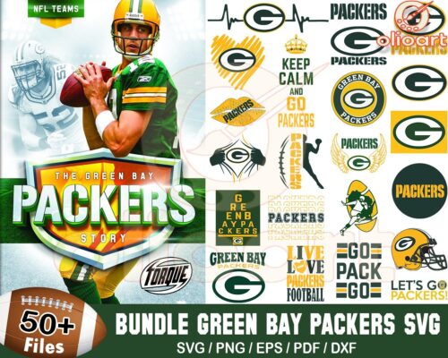 50Pack Green Bay Packers Football SVG Bundle