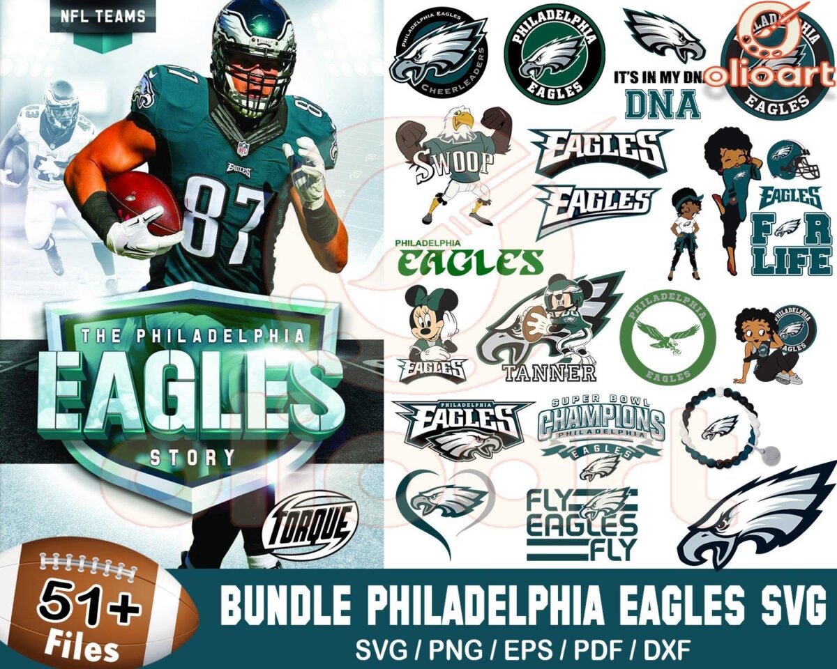 51 Philadelphia Eagles SVG Bundle MustHave Designs