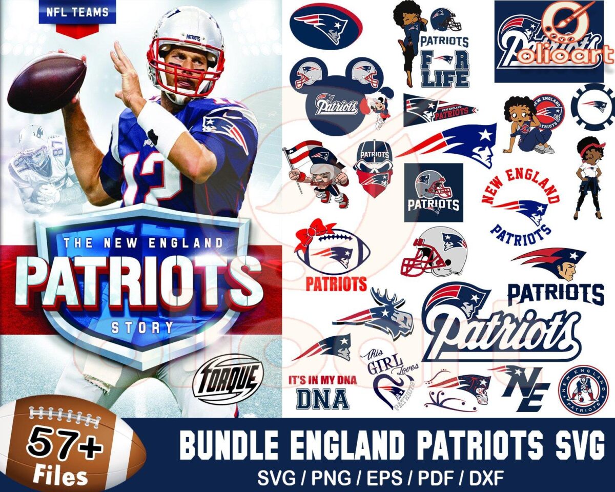 57 New England Patriots SVG Bundle for Fans