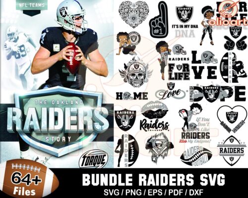 64 Las Vegas Raiders SVG Bundle for Fans