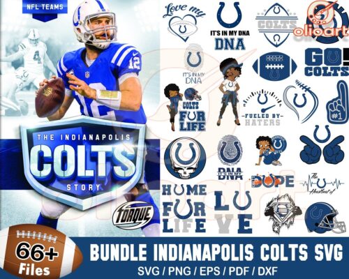 66 Indianapolis Colts SVG Bundle for Football Fans