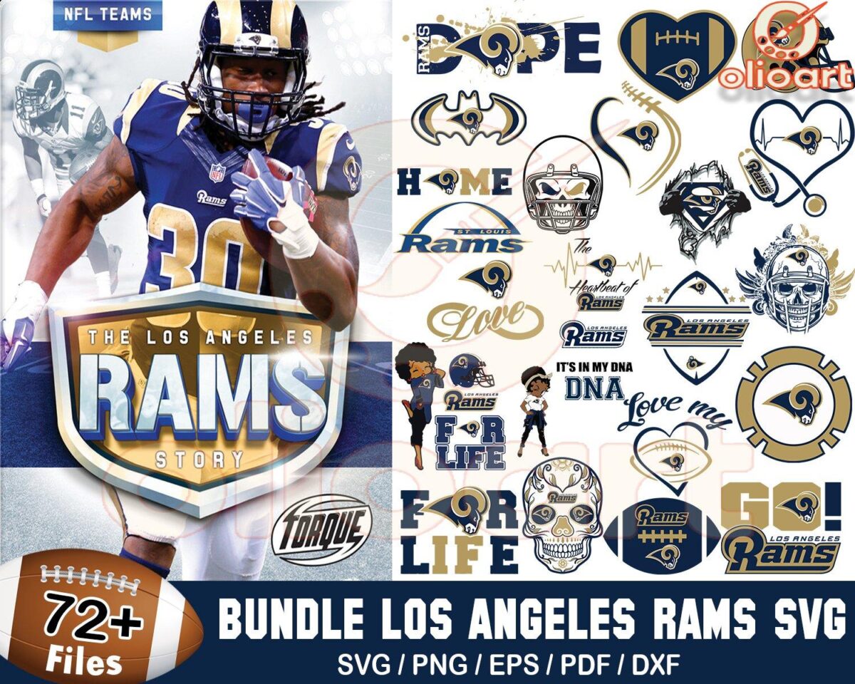 72 Los Angeles Rams SVG Bundle for Football Fans