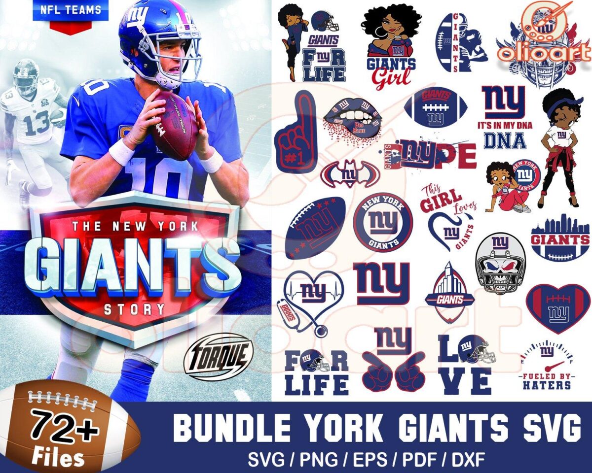 72 SVGs for New York Giants Fans Ultimate Football Bundle