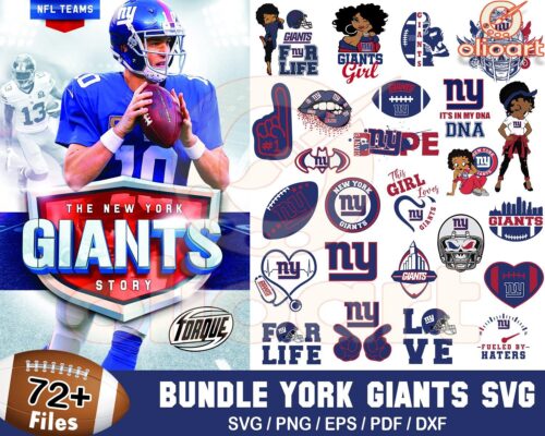 72 SVGs for New York Giants Fans Ultimate Football Bundle