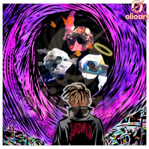 999 Juice WRLD Cartoon Song PNG Design