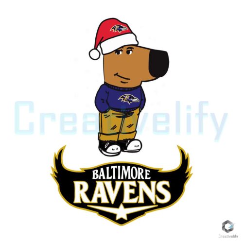 Cool Ravens Fan Christmas Football Svg Design