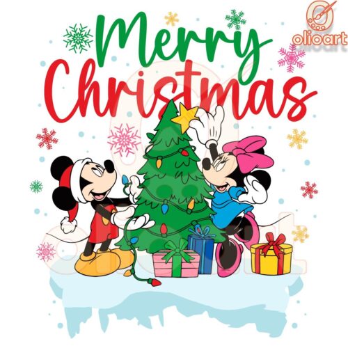 Adorable Mouse Couple SVG for a Merry Christmas