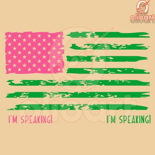 AKA Im Speaking Pretty Girl SVG in Pink and Green Style