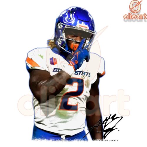 Ashton Jeanty 2 Boise State Broncos Signature PNG