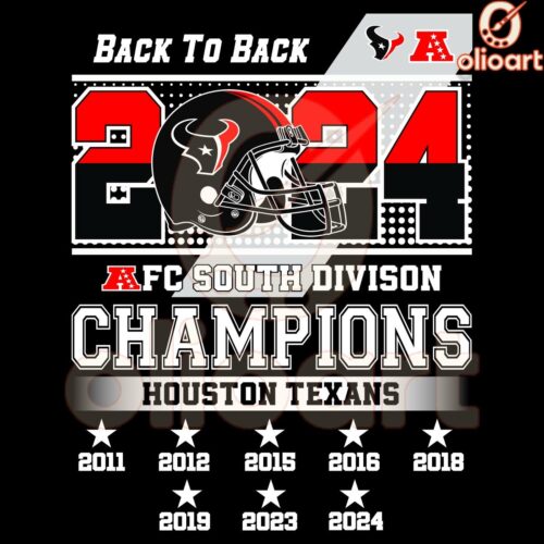 BacktoBack AFC South Champs SVG Houston Texans Pride