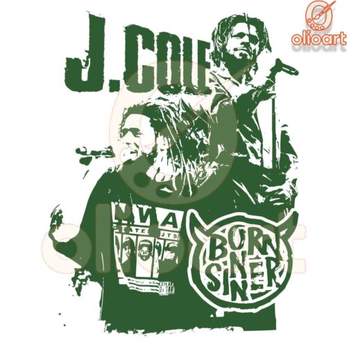 Born Sinner SVG Vintage J Cole Rapper Design