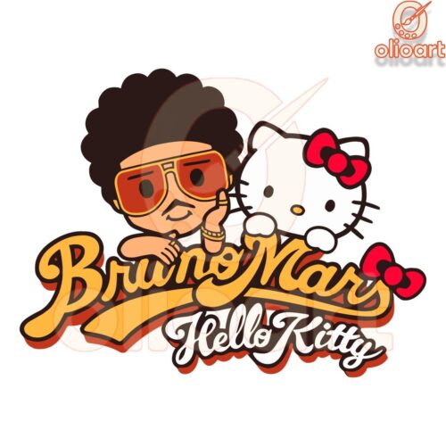 Bruno Mars Meets Hello Kitty SVG Design