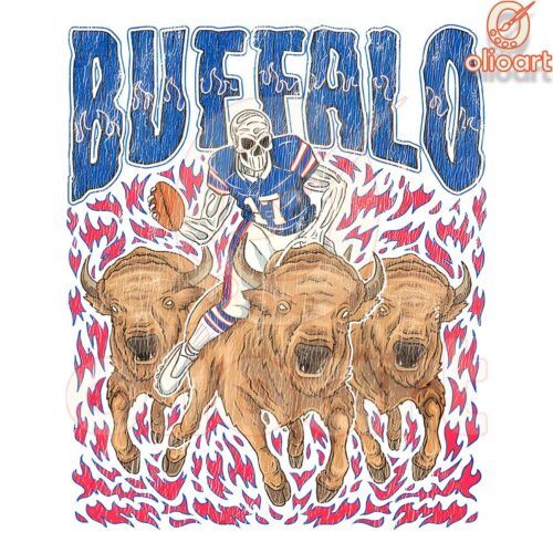 Buffalo Bills Skeleton Player PNG Design