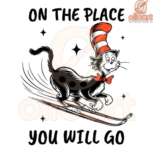 Cat in the Hat Skiing Adventure SVG Oh the Places Youll Go