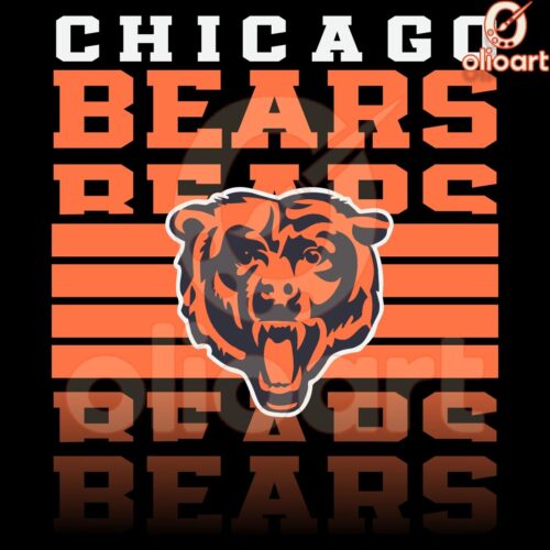 Chicago Bears BacktoBack Football Logo SVG Design