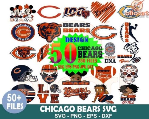 Chicago Bears SVG Bundle 50 MustHave Designs