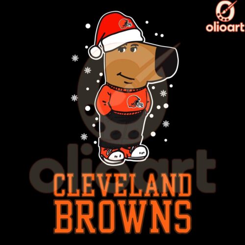 Chill Guy Christmas Football SVG for Cleveland Browns Fans