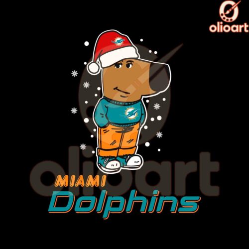 Chill Guy Christmas Football SVG Miami Dolphins Style