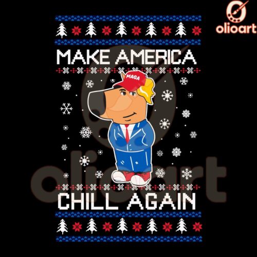 Chill Guy Trump Christmas Make America Relax Again PNG