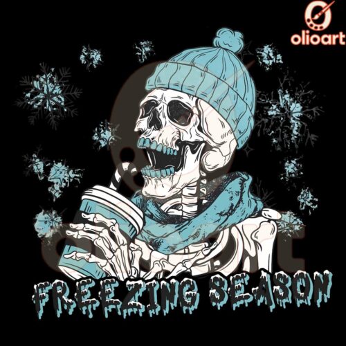 Chilly Cheer Christmas Skeleton Winter PNG Art