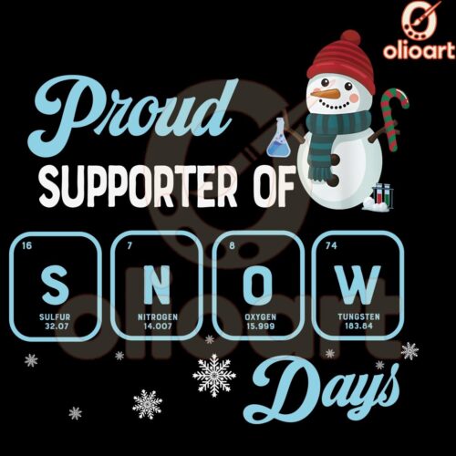 Christmas Chemistry Teacher PNG Proud Snow Day Supporter