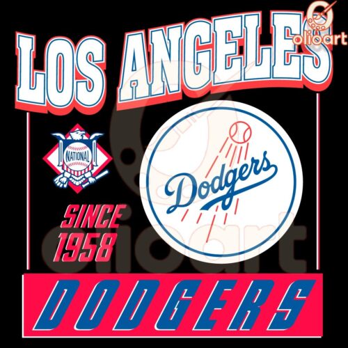 Classic Los Angeles Dodgers Baseball SVG Est 1958