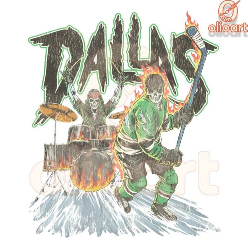 Dallas Stars Hockey Skeleton Drummer SVGPNG Design