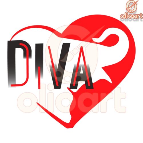 Delta Sigma Theta Diva Elephant Heart SVG Design