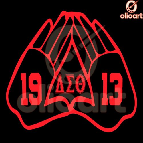 Delta Sigma Theta Pyramid Hands SVG Est 1913 Sorority Design