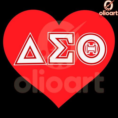 Delta Sigma Theta Sorority Heart Design SVG Art