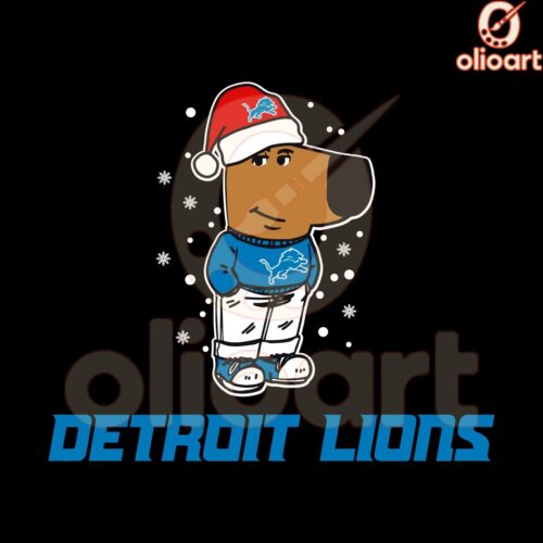 Detroit Lions Chill Guy Christmas Football SVG Design