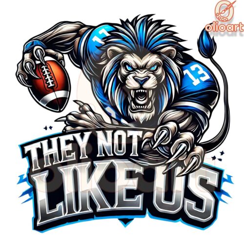 Detroit Lions They Not Like Us Mascot SVGPNG Design