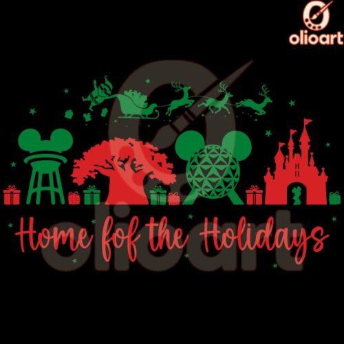 Disney Castle SVG Home for the Holidays Christmas Magic