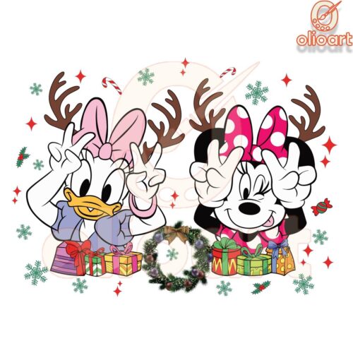 Disney Christmas Magic Daisy Minnie Reindeer Friends PNG