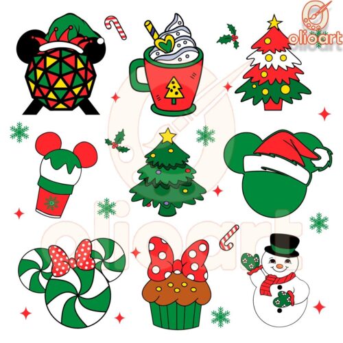 Disney Christmas Snacks Doodle SVG Bundle