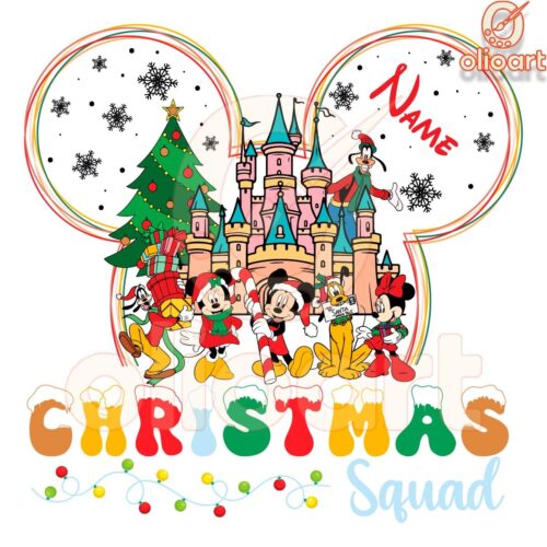 Disney Christmas Squad PNG with Your Custom Name