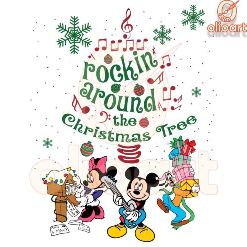 Disney Friends Rockin Around the Christmas Tree PNG Magic