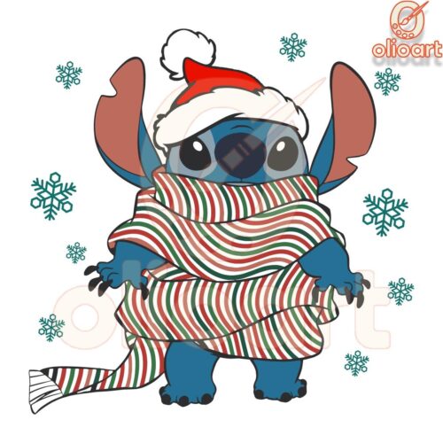 Disney Stitch Christmas Scarf SVG Celebrate 2024 in Style