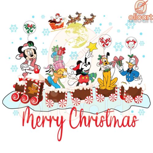 Disney Train Mouse Friends Merry Christmas PNG Delight