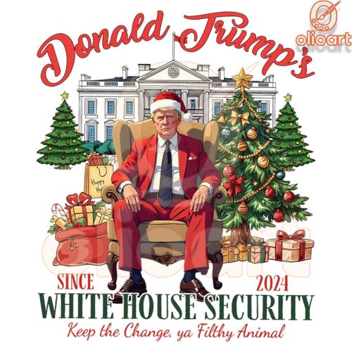 Donald Trumps White House Santa Hat PNG Design