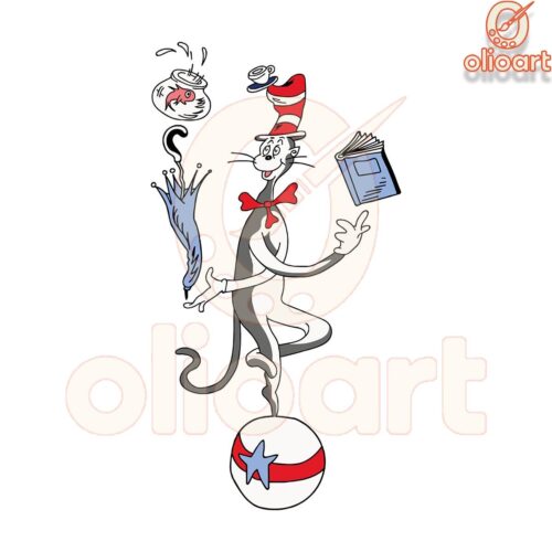 Dr Seuss Cat in the Hat Reading Day SVG Design