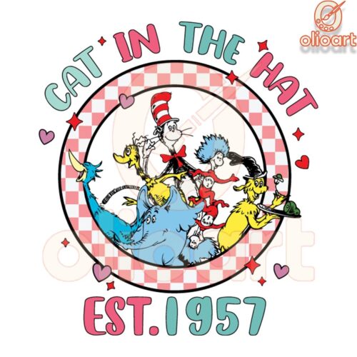 Dr Seuss Friends Cat in the Hat 1957 SVG Design