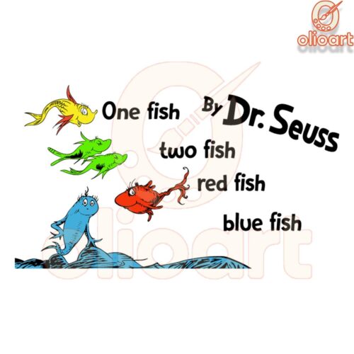 Dr Seuss One Fish Two Fish SVG Design File